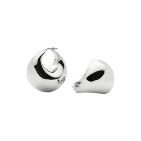 Sculptural Chubby Dome Medium Hoop Earrings