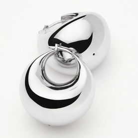 Sculptural Chubby Dome Medium Hoop Earrings