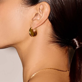 Sculptural Pebble Small Hoop Earrings