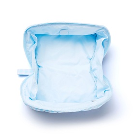 Marshmallow Flat Lay Makeup Box Bag - Baby Blue Gingham