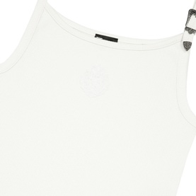 Buckle Strap Ribbed Tank Top