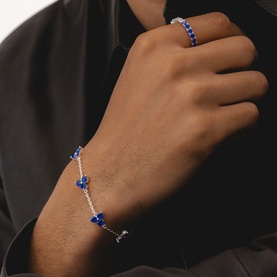 Como Link Bracelet Silver Sapphire