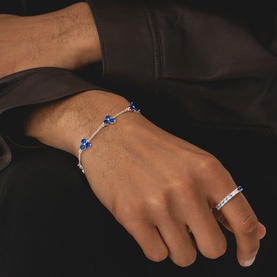Como Link Bracelet Silver Sapphire