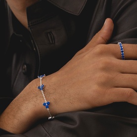 Como Link Bracelet Silver Sapphire