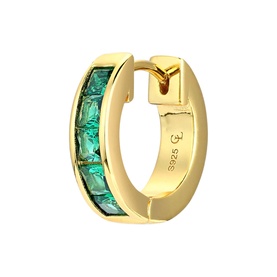 Emerald Baguette Hoop Gold