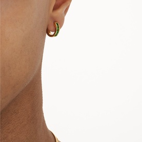 Emerald Baguette Hoop Gold