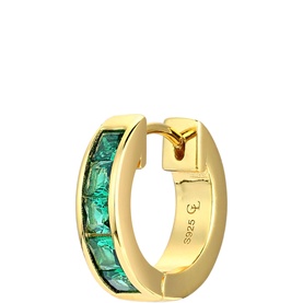 Emerald Baguette Hoop Gold