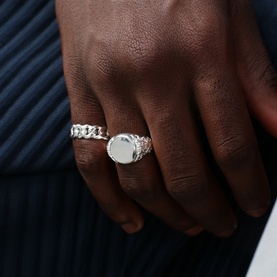 Floral Logo Signet Ring