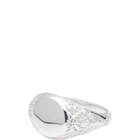 Floral Logo Signet Ring