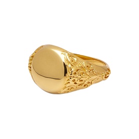 Floral Logo Signet Ring