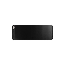 Orbitkey Desk Mat Slim in black faux leather with slim profile, magnetic cable holder slot and quick access toolbar visible