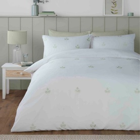 Emily Fern Embroidered Duvet Set Green