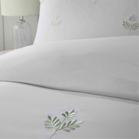 Emily Fern Embroidered Duvet Set Green