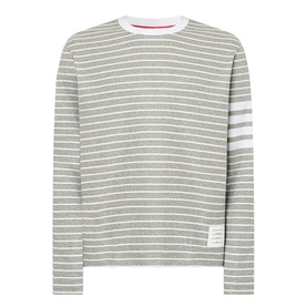 Four-Bar Striped Long-Sleeved T-Shirt