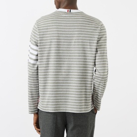 Four-Bar Striped Long-Sleeved T-Shirt