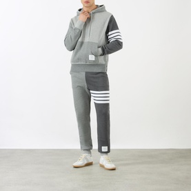 Four-Bar Tonal Panelled Hoodie
