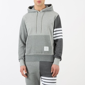 Four-Bar Tonal Panelled Hoodie