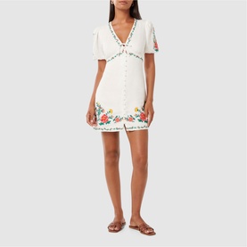 Veanne Embroidered Mini Dress