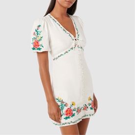 Veanne Embroidered Mini Dress