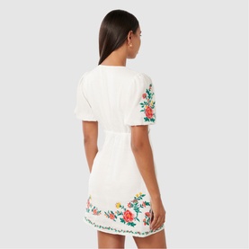 Veanne Embroidered Mini Dress