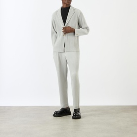 Pleated Single-Breasted Blazer