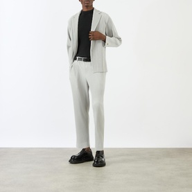 Pleated Single-Breasted Blazer