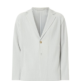 Pleated Single-Breasted Blazer