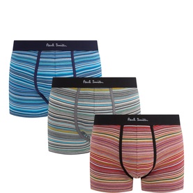 Three-Pack Logo Striped Boxers