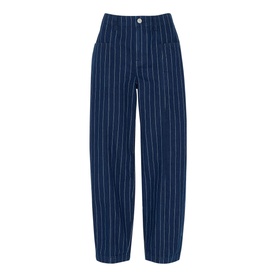 Pinstripe Barrel Leg Jeans