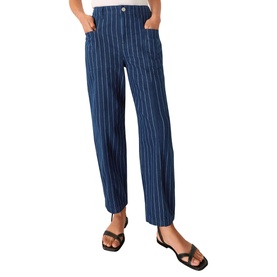 Pinstripe Barrel Leg Jeans