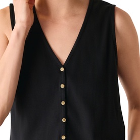 Ribbed Button Tank Top