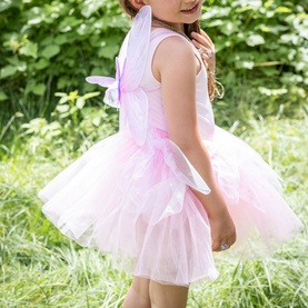 Flutter Butterfly Two-Piece Skirt & Wings Set Pink