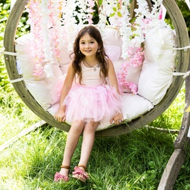 Flutter Butterfly Two-Piece Skirt & Wings Set Pink