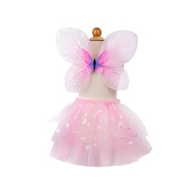 Flutter Butterfly Two-Piece Skirt & Wings Set Pink