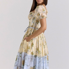 Penelope Rose Ribbon Flared Dress