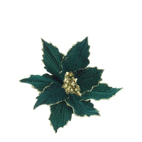 Glitter Poinsettia Clip-On Decoration