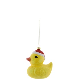 Duck With Christmas Hat Tree Decoration