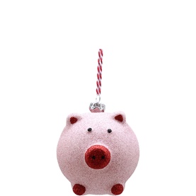Glitter Pig Tree Decoration