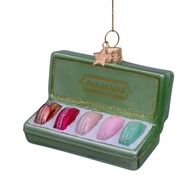 Box of Macarons Glass Tree Decoration