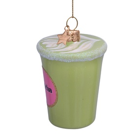 Matcha Tea Latte Glass Tree Decoration