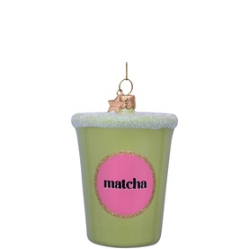Matcha Tea Latte Glass Tree Decoration