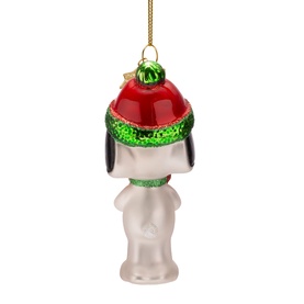Snoopy With Present Glass Tree Decoration