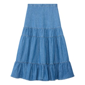 Tiered Denim Skirt
