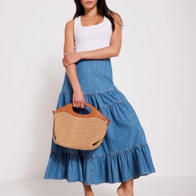 Tiered Denim Skirt