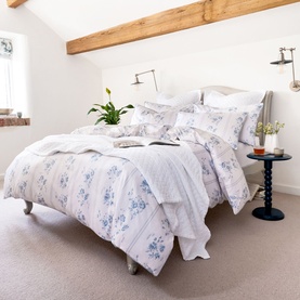 Austin Roses Duvet Set Blue