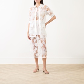 Antonie Sheer Floral Lace Dress