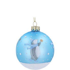Penguin Baby's First Christmas Glass Tree Decoration 8cm