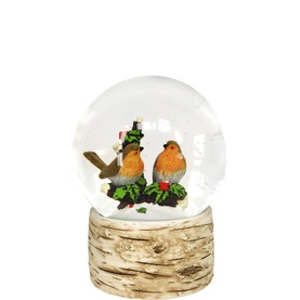 Robin Christmas Musical Snowglobe