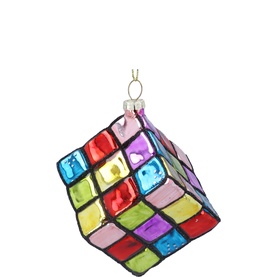 Rubik's Cube Glass Tree Decoration