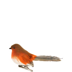 Robin Feather Clip-On Tree Decoration